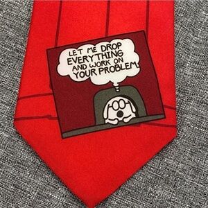 Vintage 90s Dilbert Ralph Marlin men’s tie red